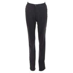 LANVIN grey wool blend raw edge elastic waistband jogger pants FR46 S