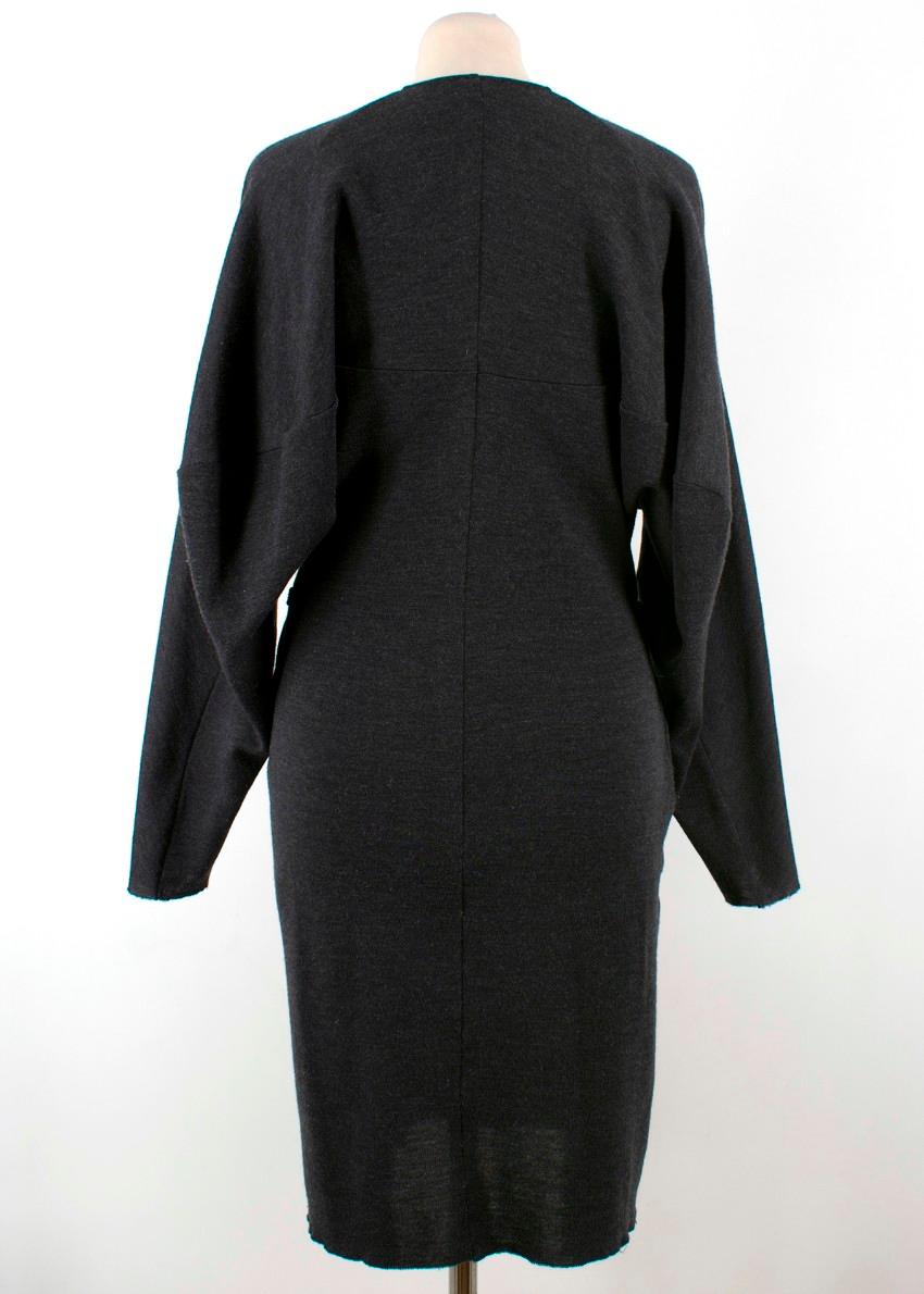 Black Lanvin Grey Wool Dress - Size US 4 For Sale