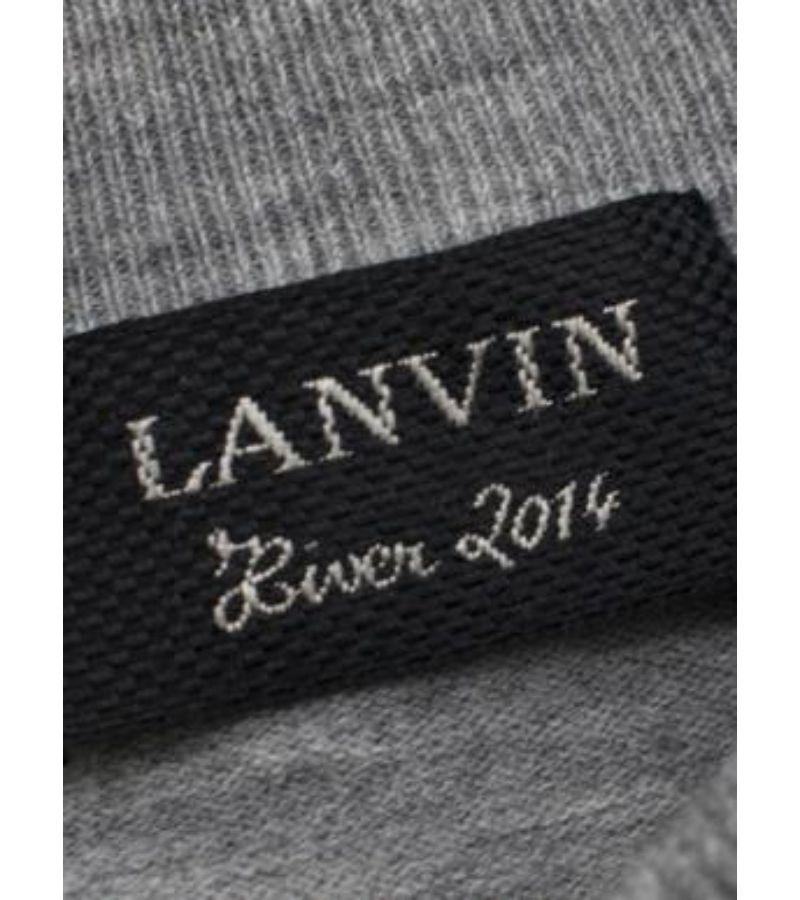Lanvin Grey Wool Floral Lace Embellished Knit Sweater For Sale 2
