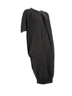 Lanvin Grey Wool Knee Length Knit Dress Size XS