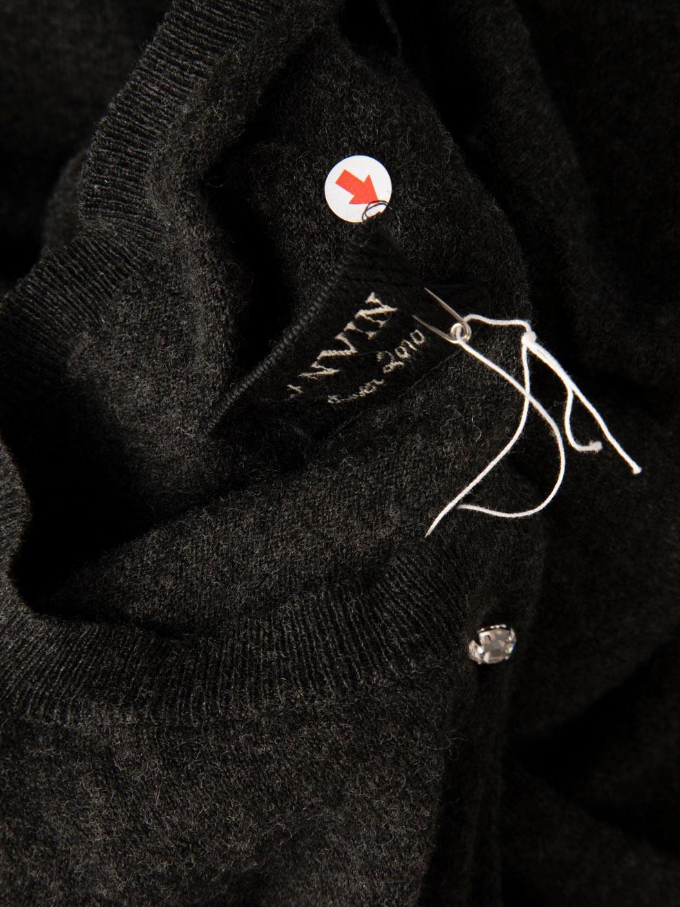 Women's Lanvin Grey Wool Knee Length Knit Dress Size XS For Sale