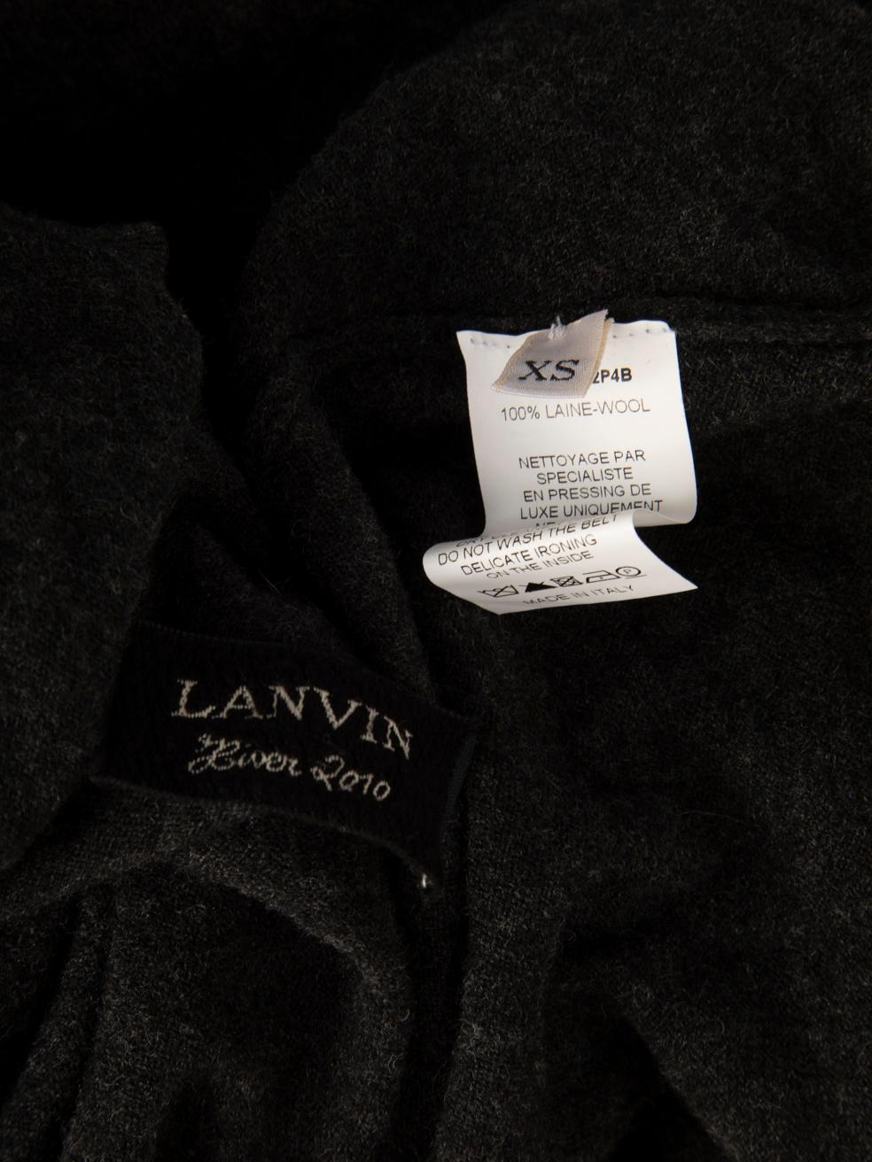 Lanvin Grey Wool Knee Length Knit Dress Size XS For Sale 1
