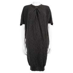 Lanvin - Vestito in lana grigio al ginocchio taglia XS