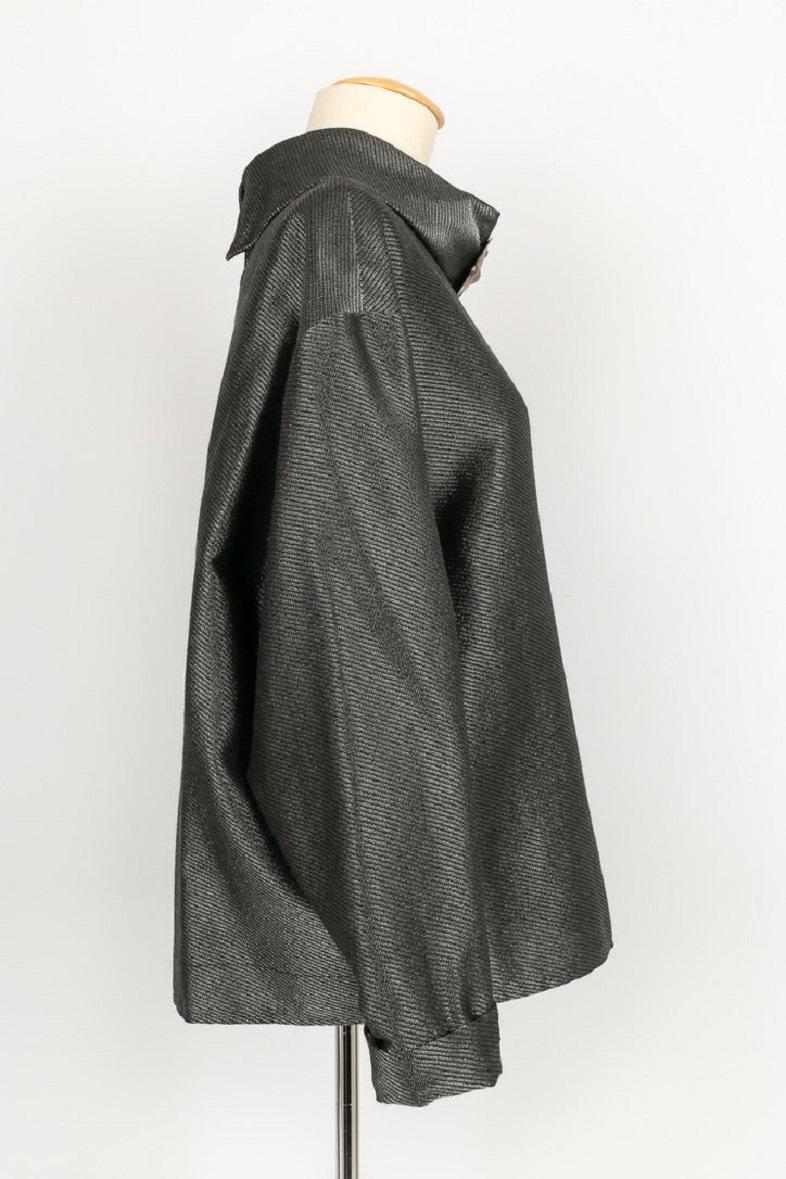 Lanvin Grey Wool Top, Fall 1989 In Good Condition For Sale In SAINT-OUEN-SUR-SEINE, FR