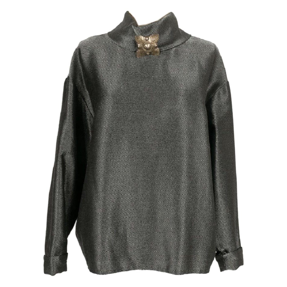 Lanvin - Haut en laine grise, automne 1989