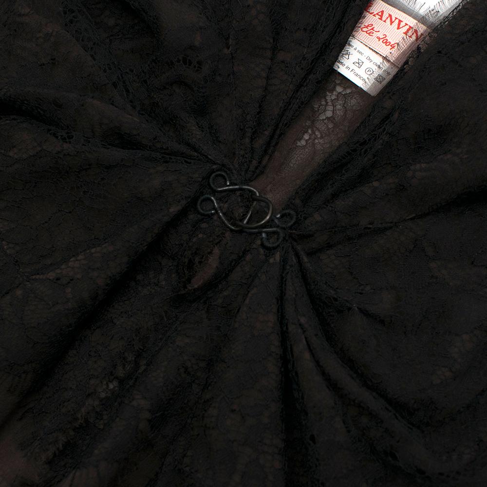 Lanvin Halterneck Brown & Black Lace Top - Size US 6 For Sale 2