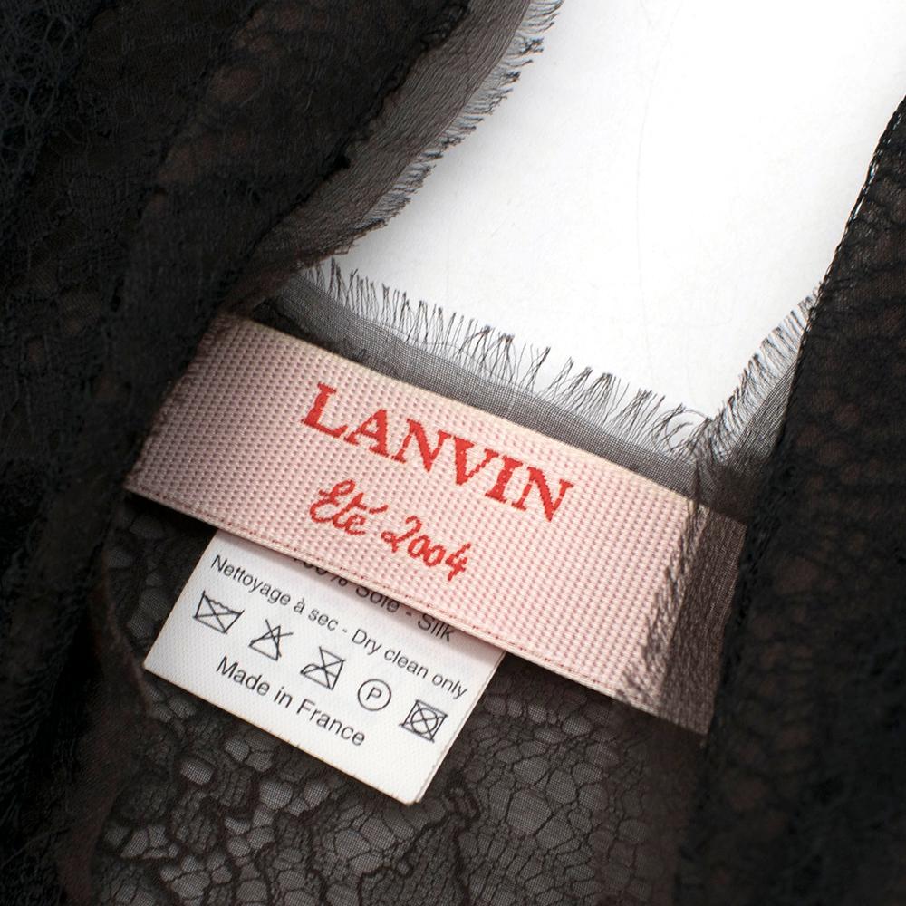 Lanvin Halterneck Brown & Black Lace Top - Size US 6 For Sale 3
