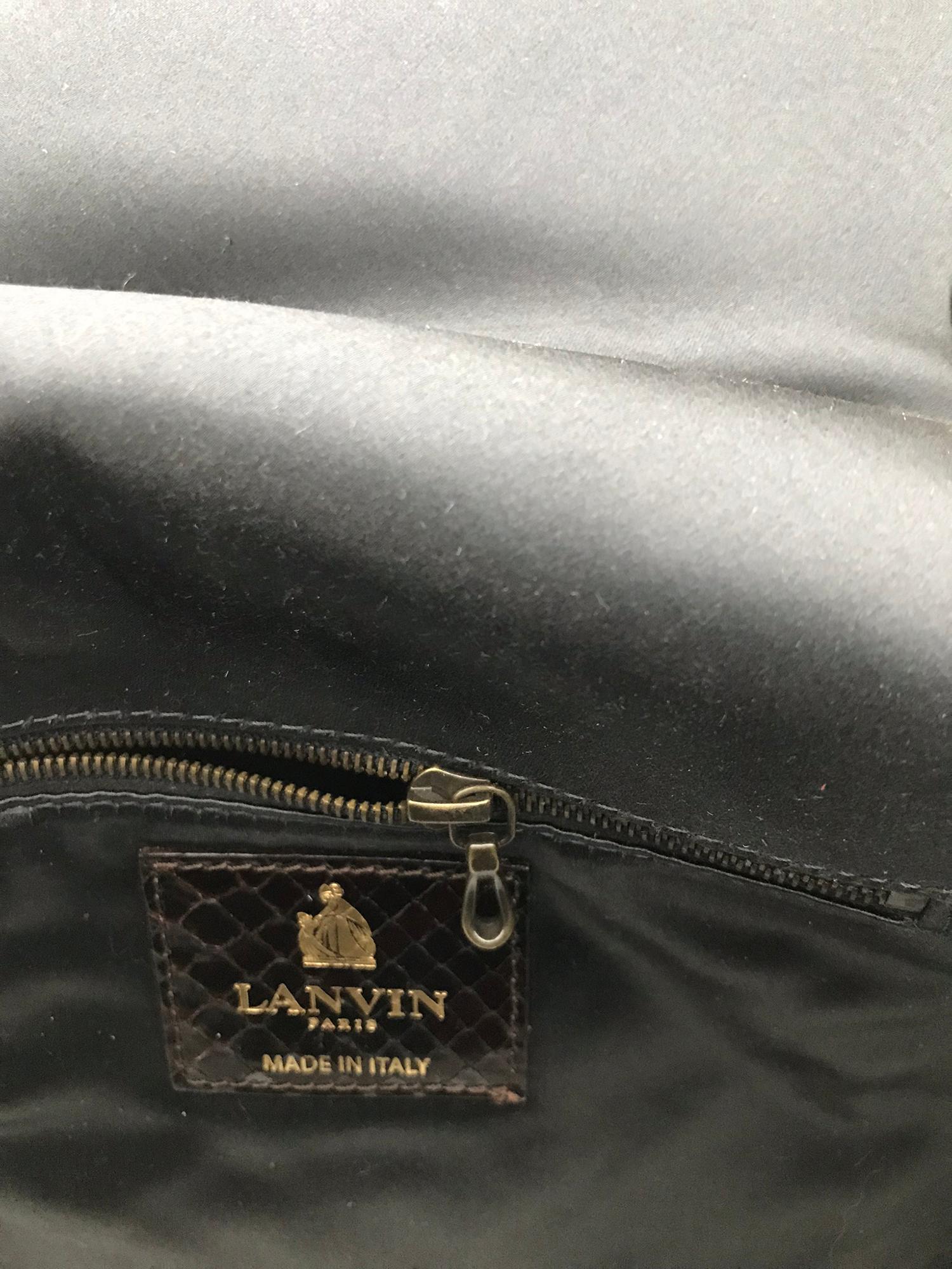 Lanvin Happy Red Python Black Trim Shoulder Bag 3