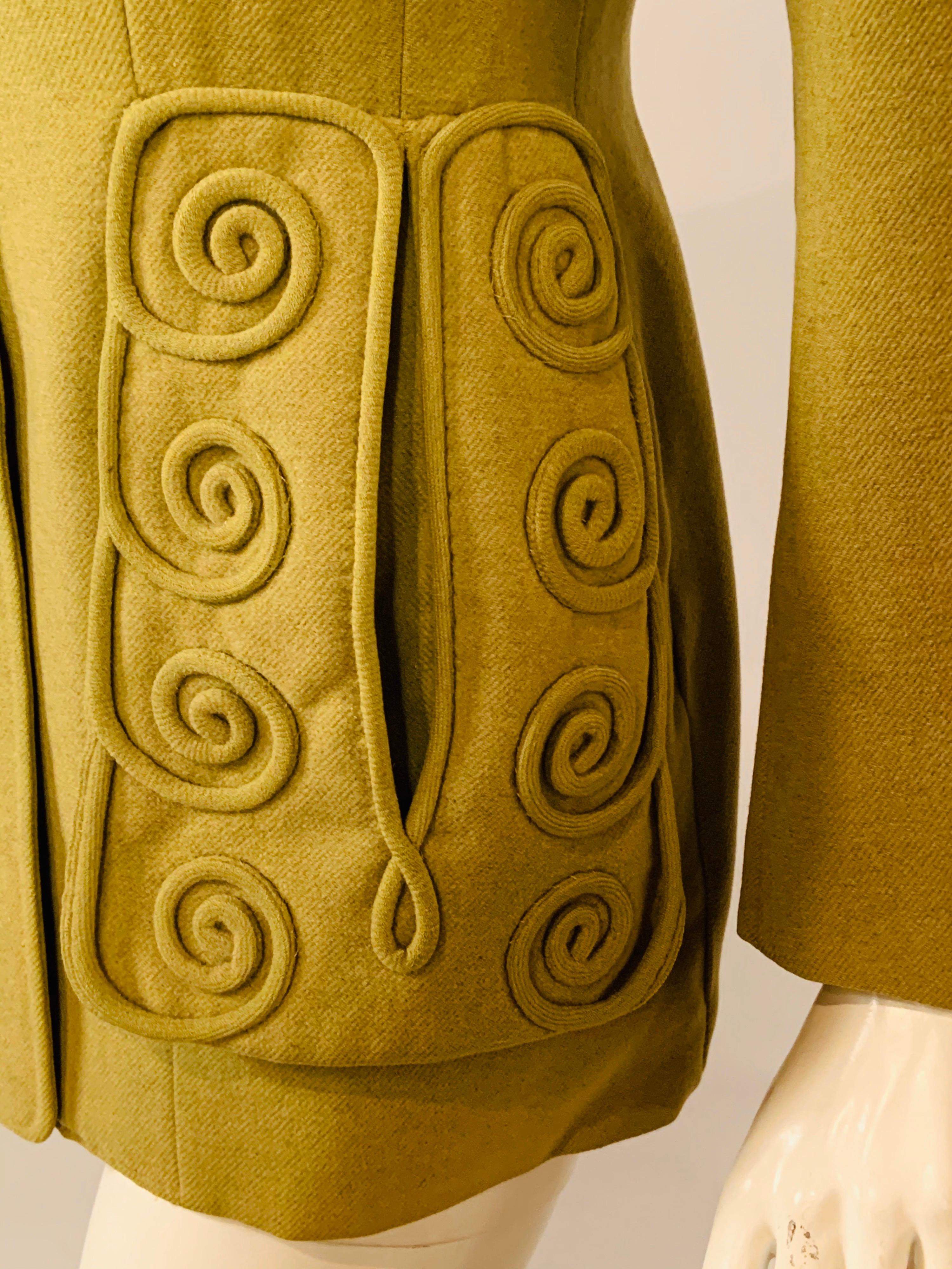 Lanvin Haute Couture May 1944 Spring Green Wool Jacket for Collector or Designer In Good Condition In New Hope, PA