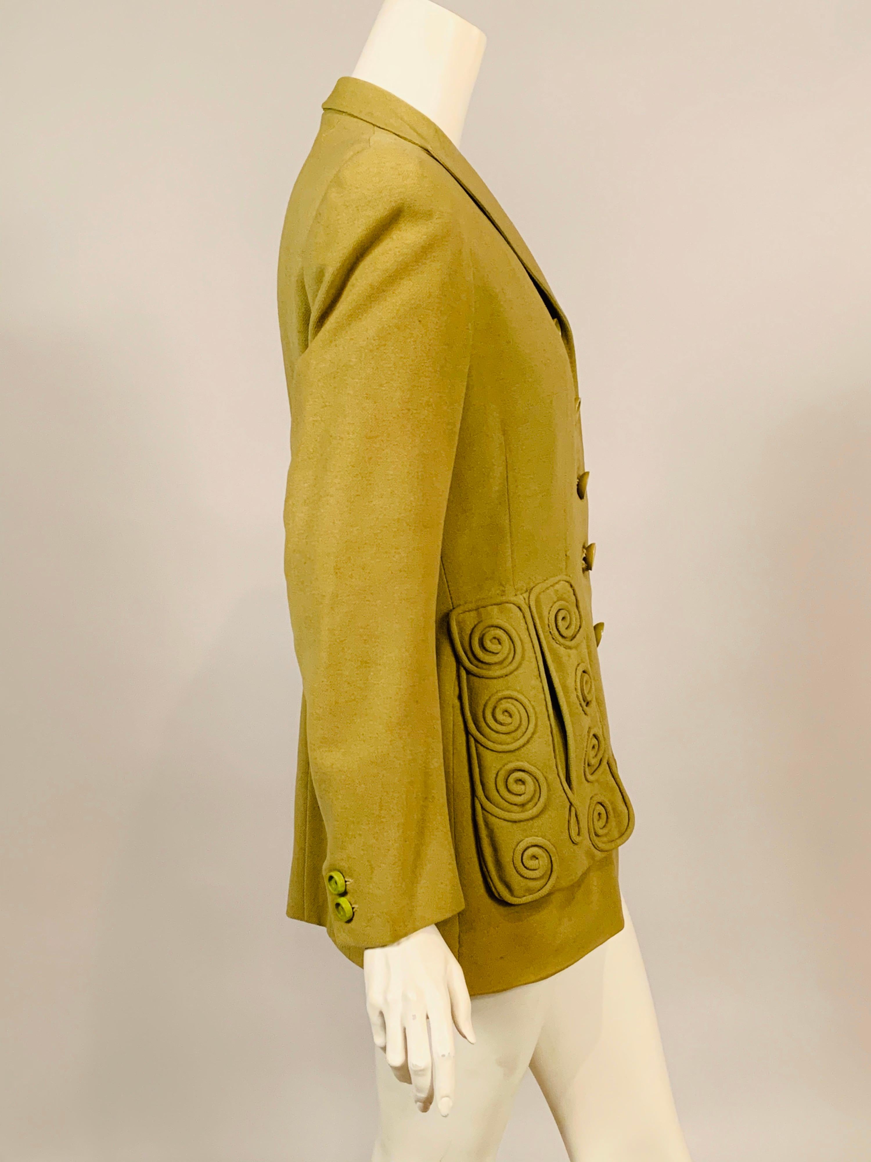 Women's Lanvin Haute Couture May 1944 Spring Green Wool Jacket for Collector or Designer