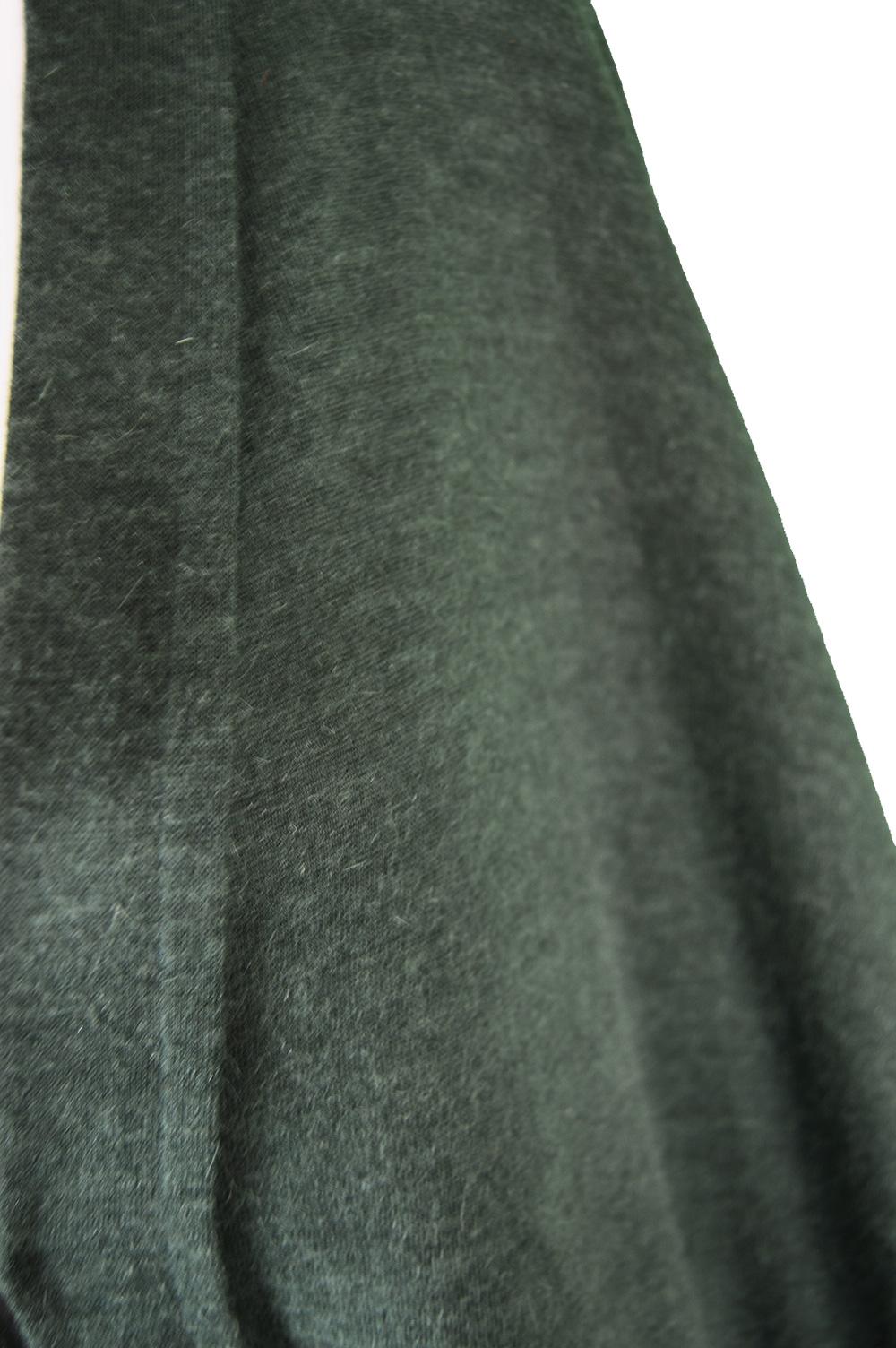 Gray Lanvin Haute Couture Unstructured Green Wool Knit Maxi Cape Cloak, 1970s For Sale