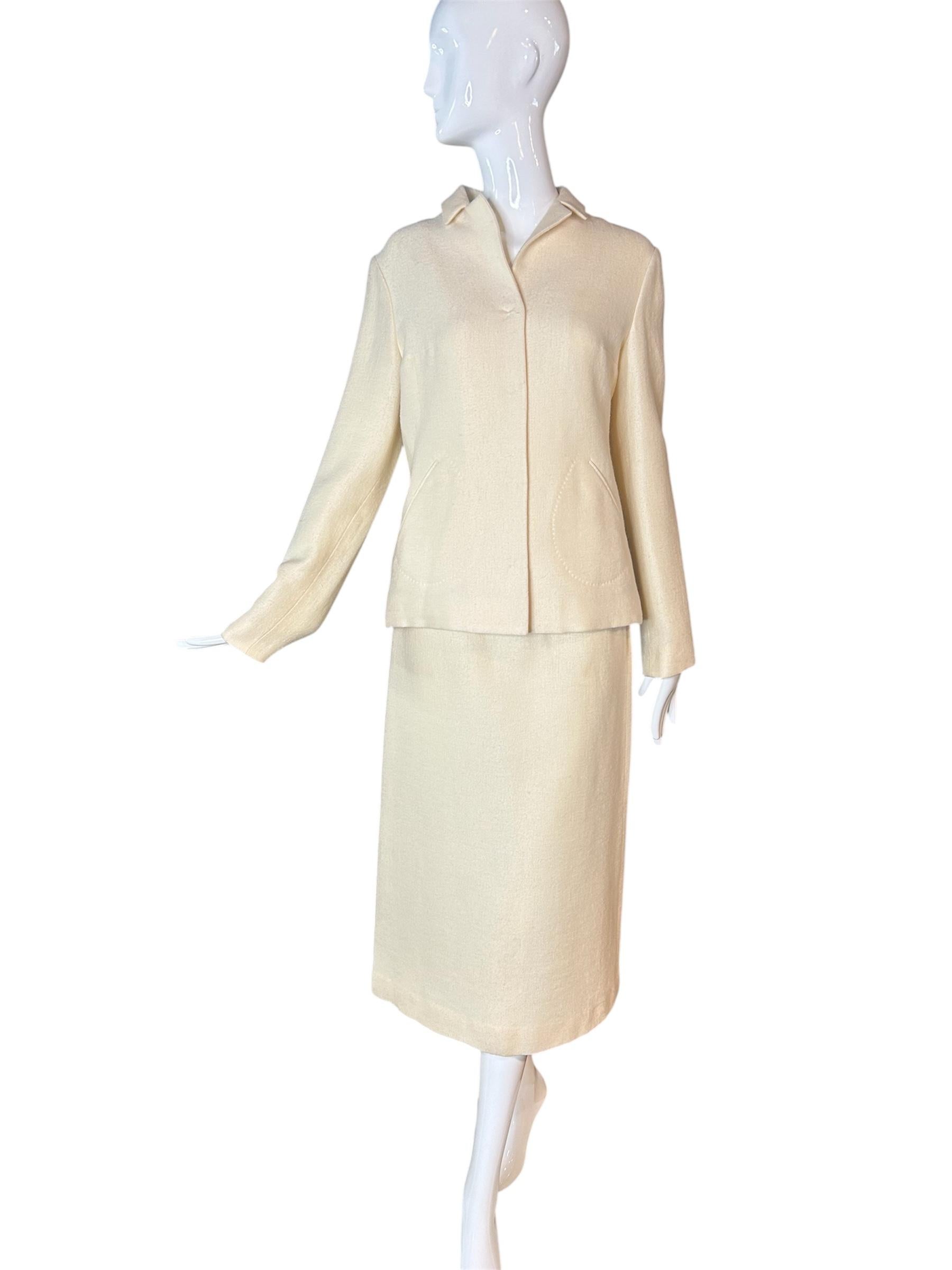 Combinaison jupe en laine Lanvin Haute Couture, c. 1960 en vente 1