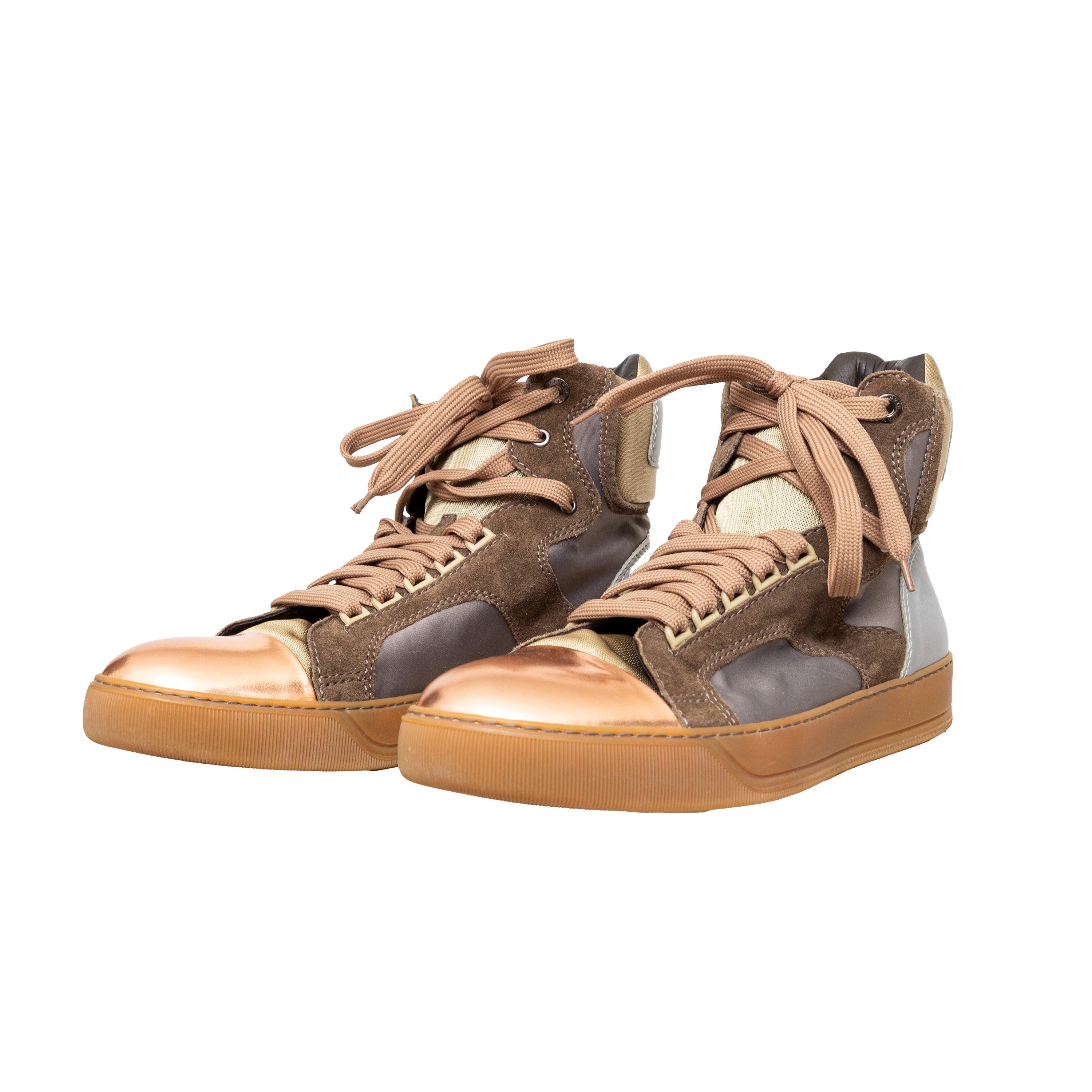 Brown Lanvin High Top Sneakers - '10s For Sale