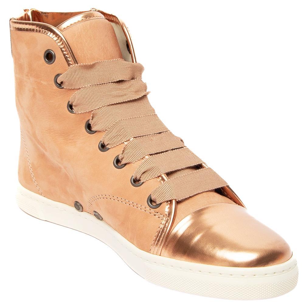 Lanvin High Top Suede Trainers Size UK 3