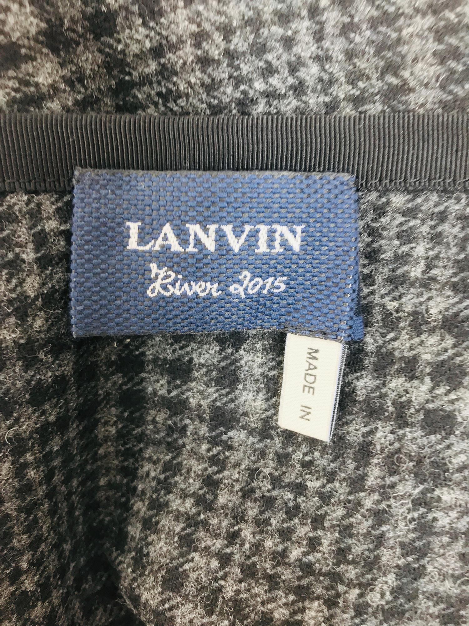 Lanvin Hiver 2015 Wool Plaid Bias Cut Skirt 42 3