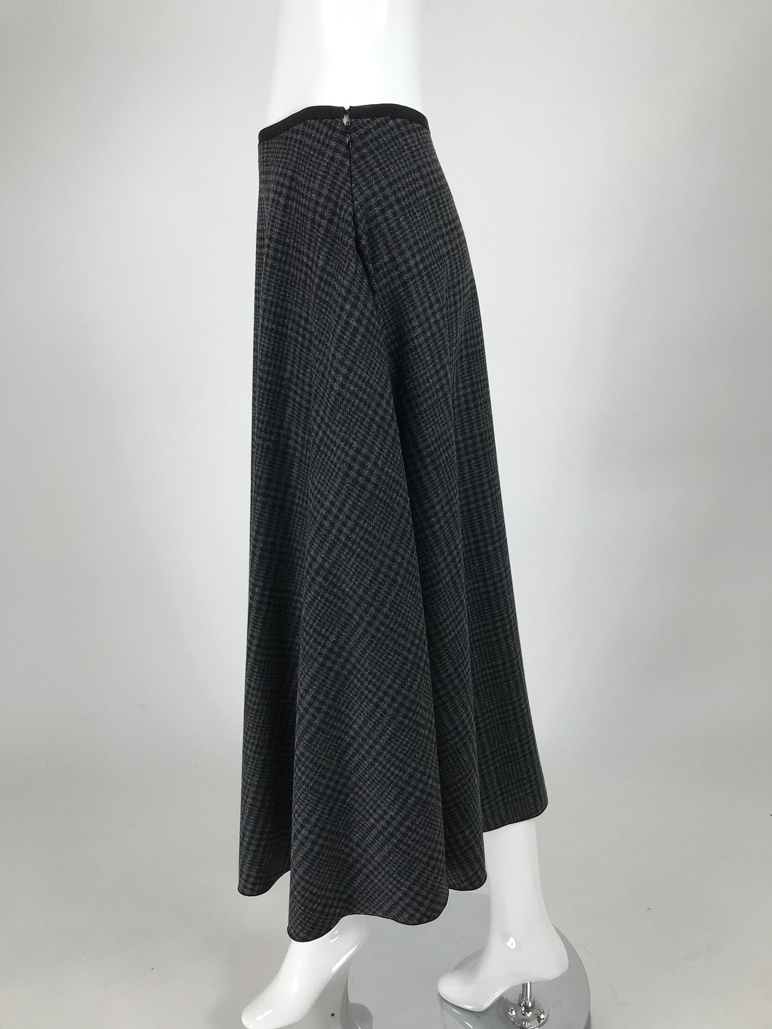 Women's Lanvin Hiver 2015 Wool Plaid Bias Cut Skirt 42