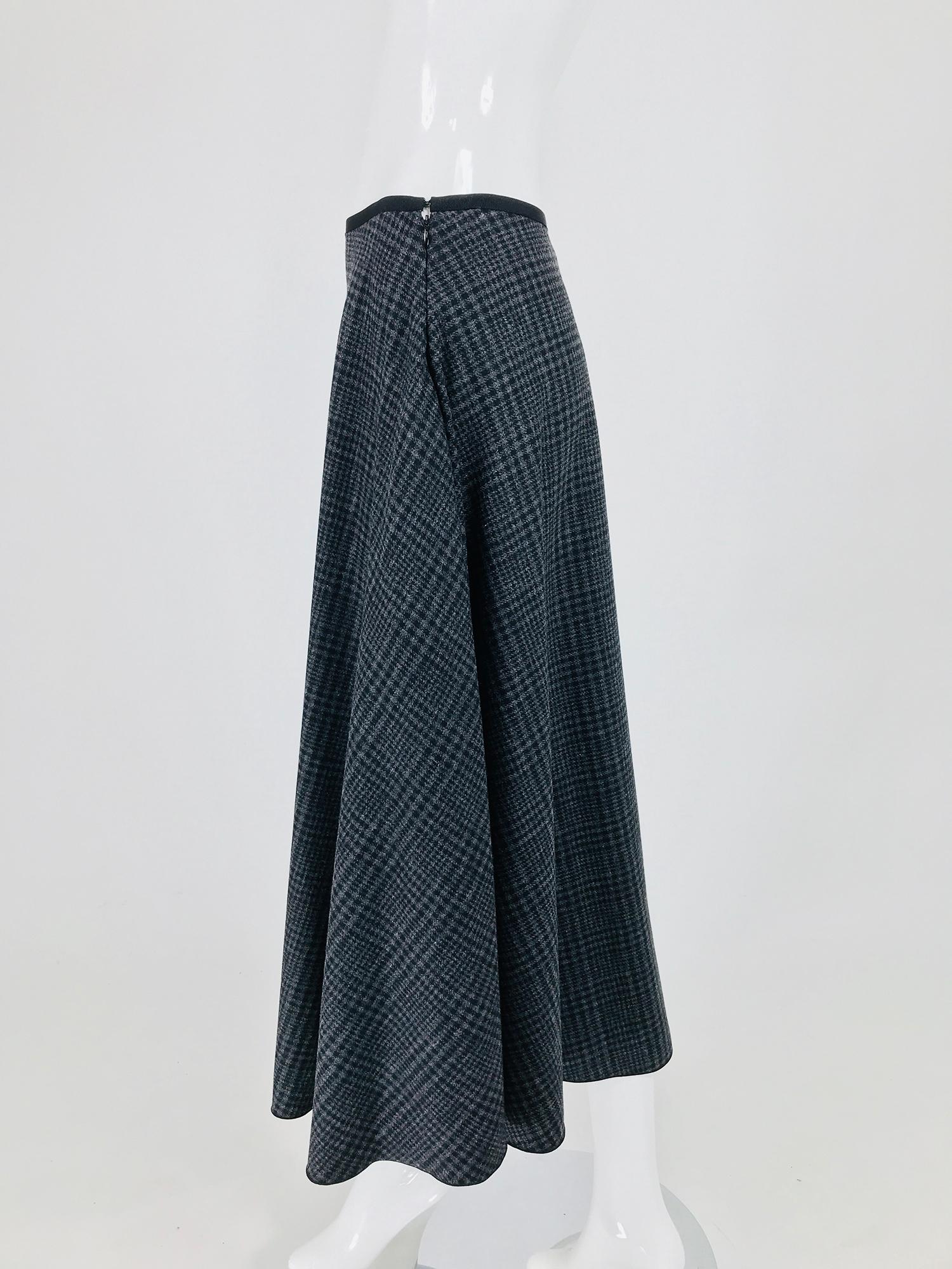 Lanvin Hiver 2015 Wool Plaid Bias Cut Skirt 42 1