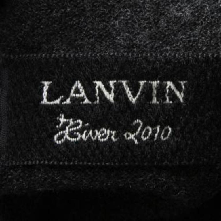 Lanvin Hiver'10 Grau Wolle Kurzarm Drapiertes Kleid S Damen im Angebot