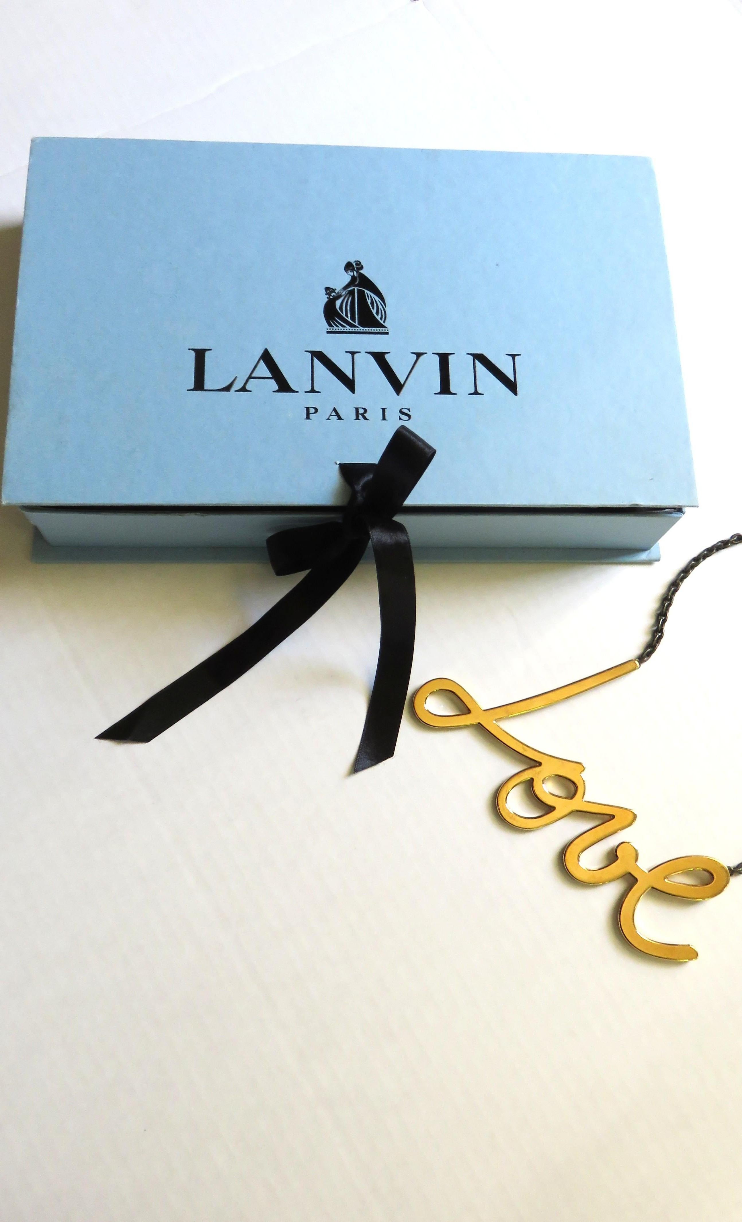 Collana Lanvin Iconic LOVE con scatola in vendita 7