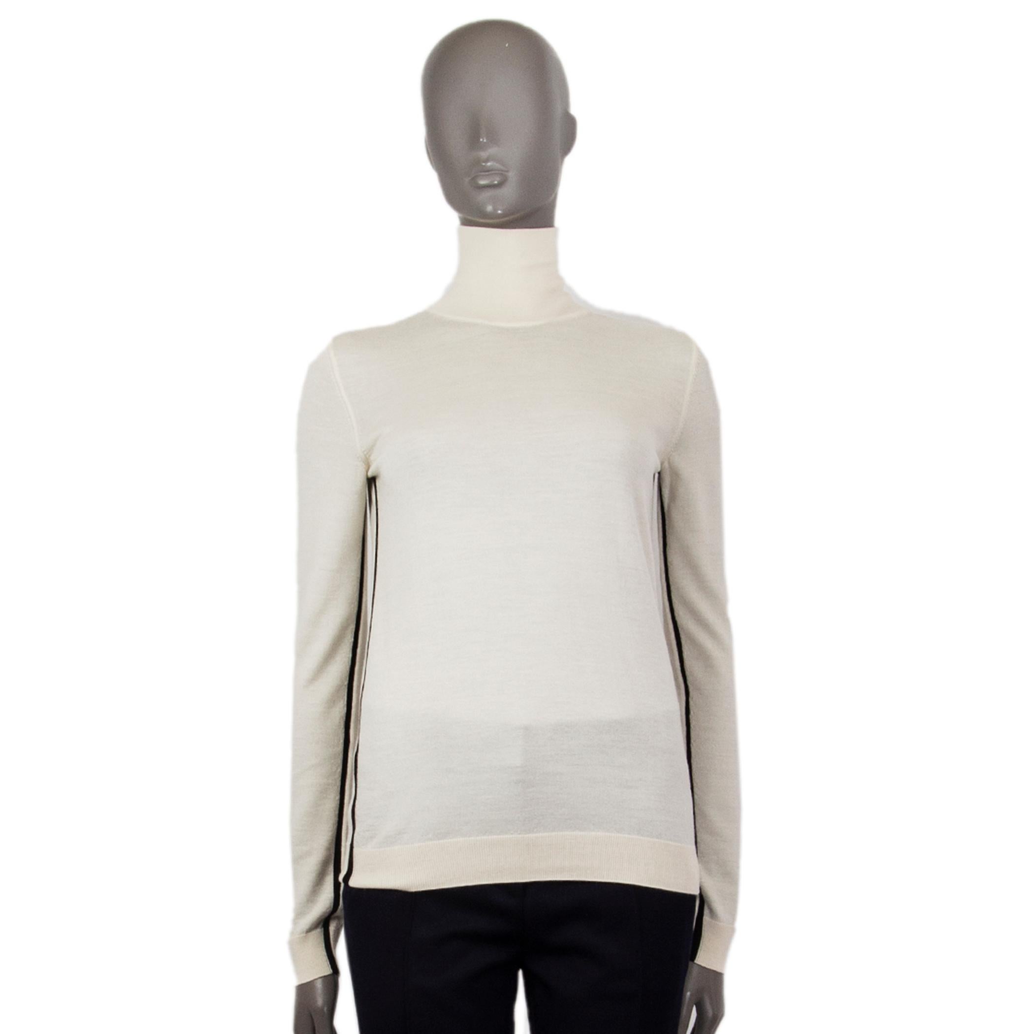 LANVIN ivory wool & silk Turtleneck Sweater XS In Excellent Condition For Sale In Zürich, CH