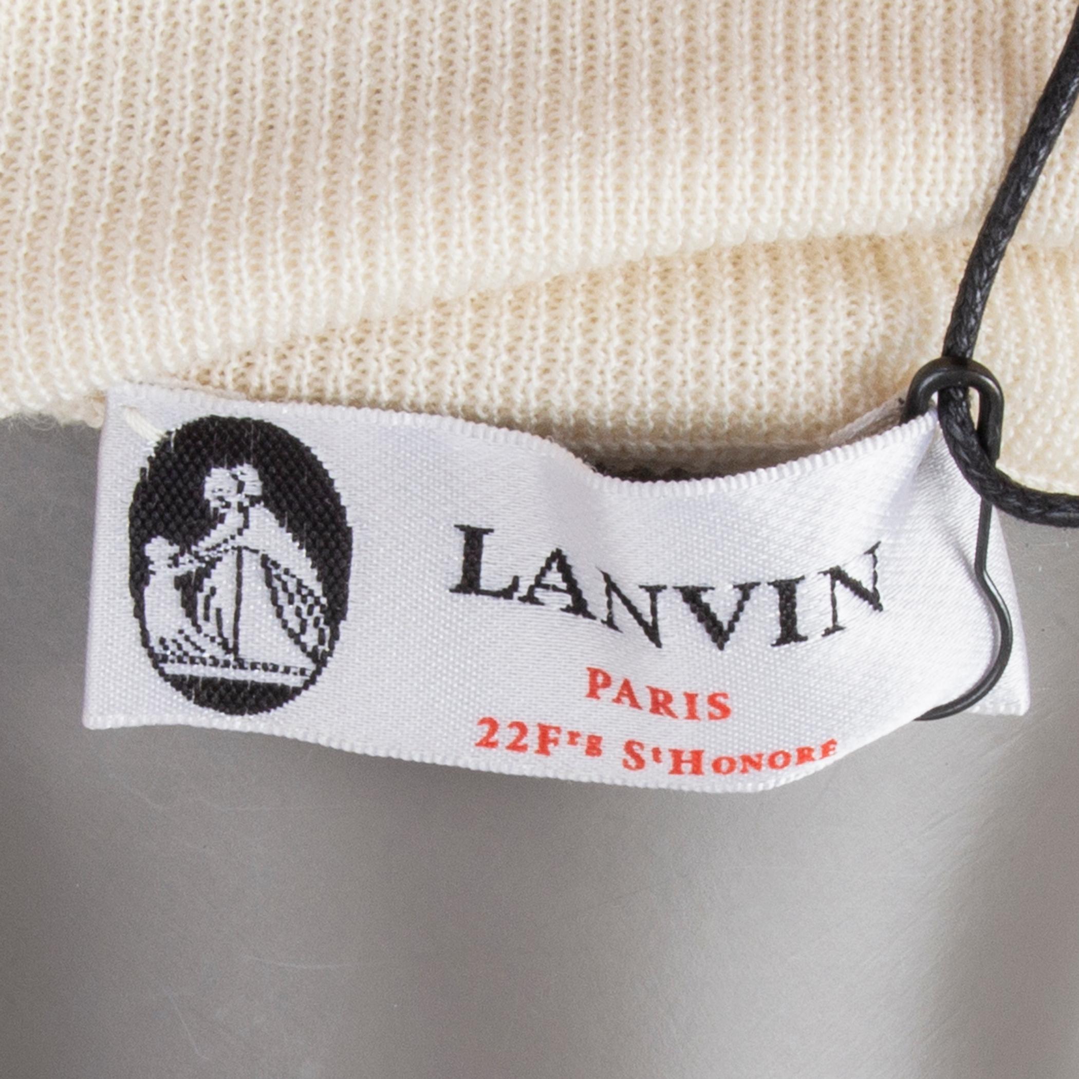Women's LANVIN ivory wool & silk Turtleneck Sweater XS For Sale