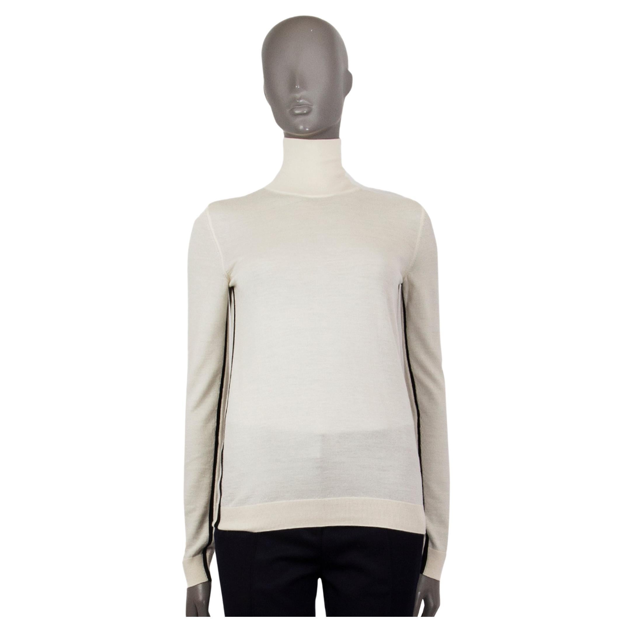 LANVIN ivory wool & silk Turtleneck Sweater XS For Sale