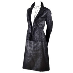 Lanvin Jacket & Skirt Suit von Alber Elbaz in Schwarz Metallic Frühjahr Sommer 2003