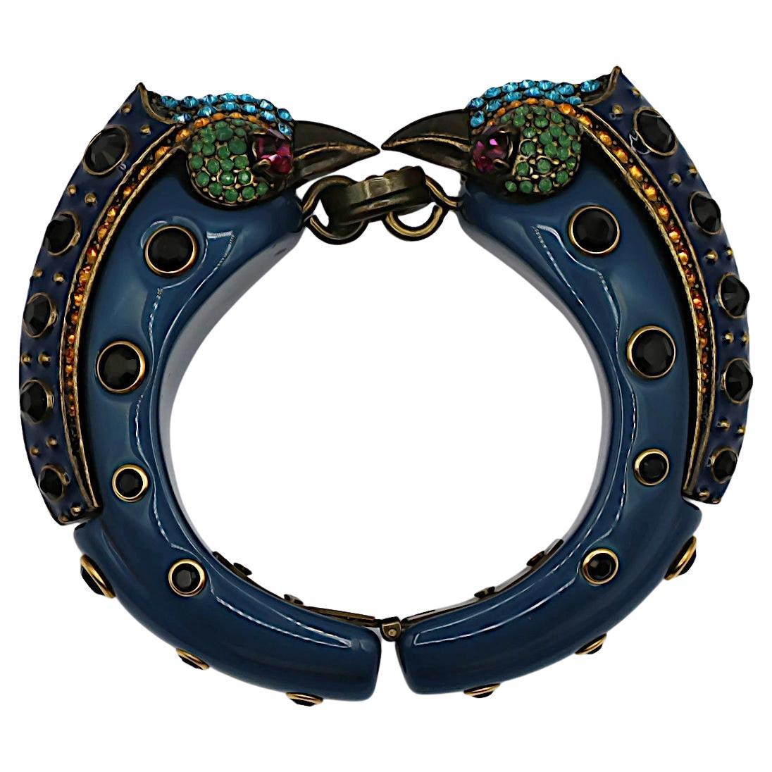 LANVIN Bracelet jonc joli avec deux oiseaux en vente