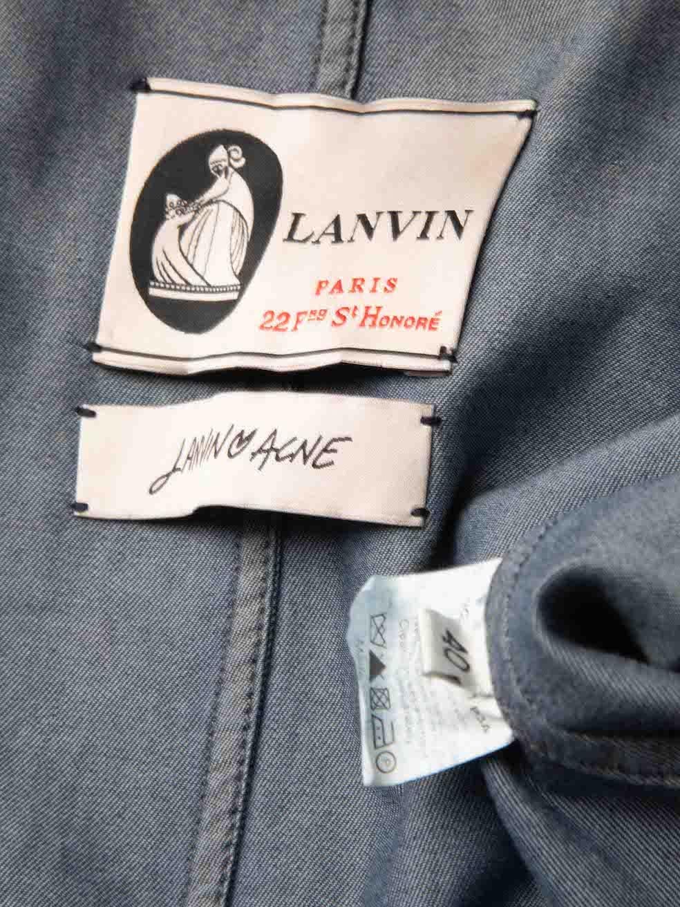 Lanvin Lanvin x Acne Blue Lightweight Denim Trench Coat Size L For Sale 1