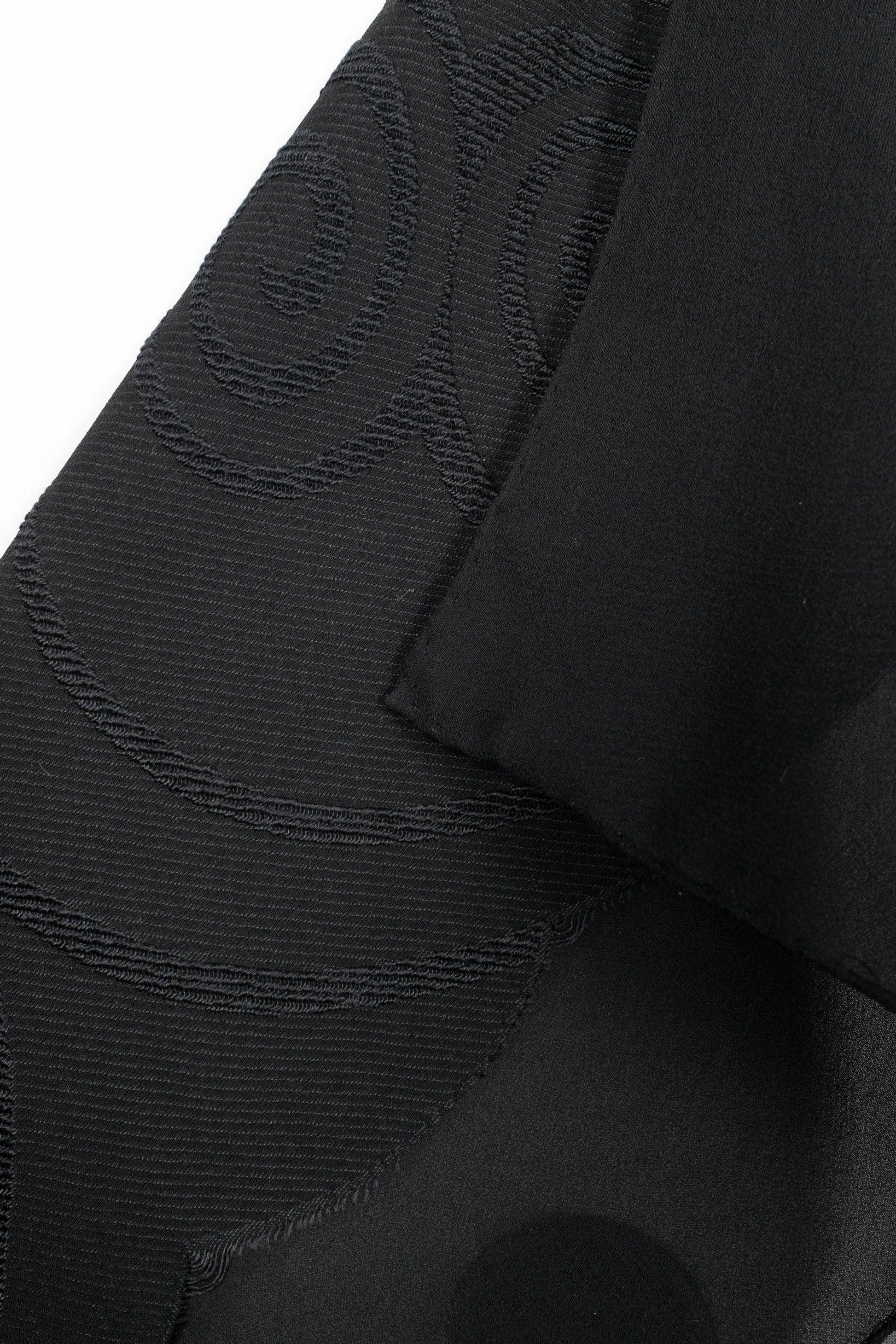 Lanvin Großer schwarzer Stola-Schal aus Seidenmuslin Damen im Angebot