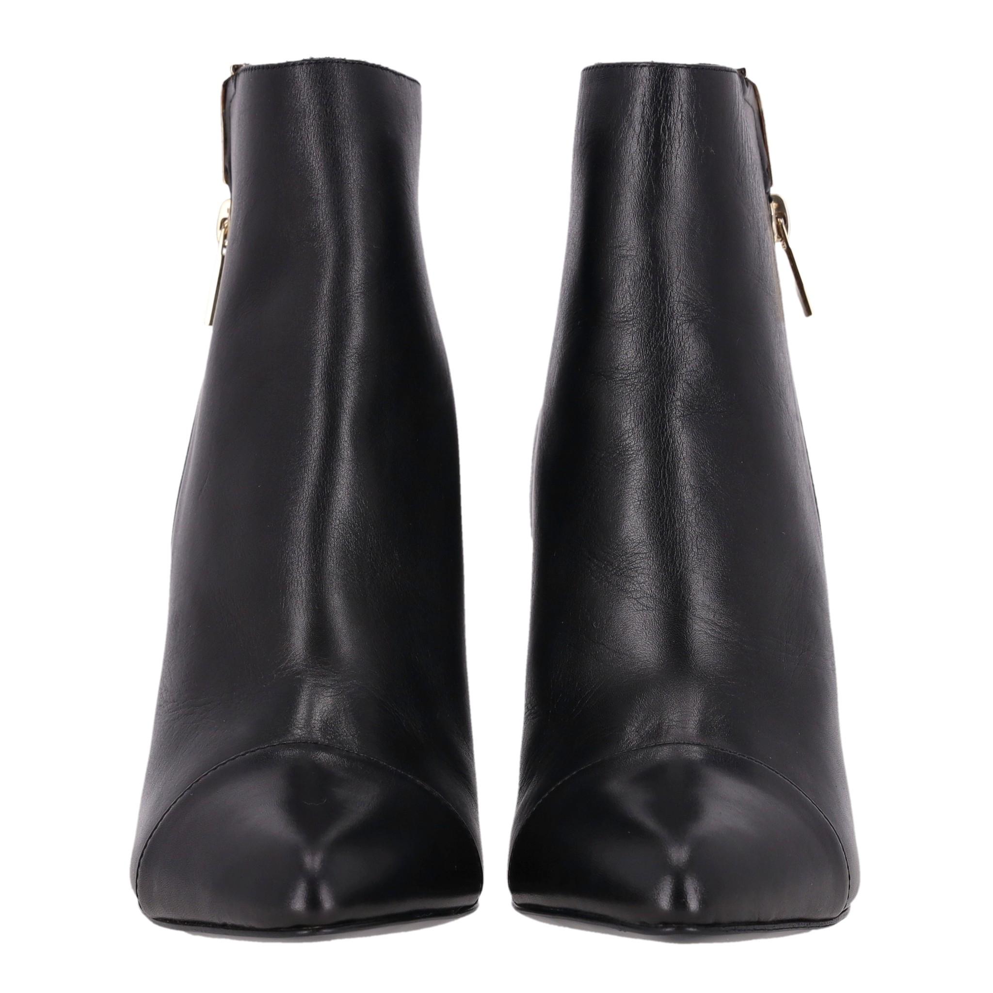 Black Lanvin Leather Ankle Boots For Sale
