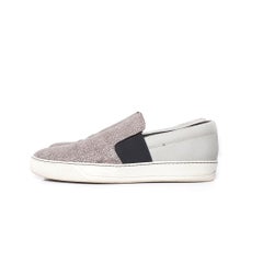 Lanvin, Leather slip on sneakers in grey
