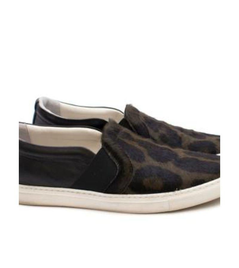 Lanvin Leopard Print Pull On Calf Hair & Leather Sneaker For Sale 1