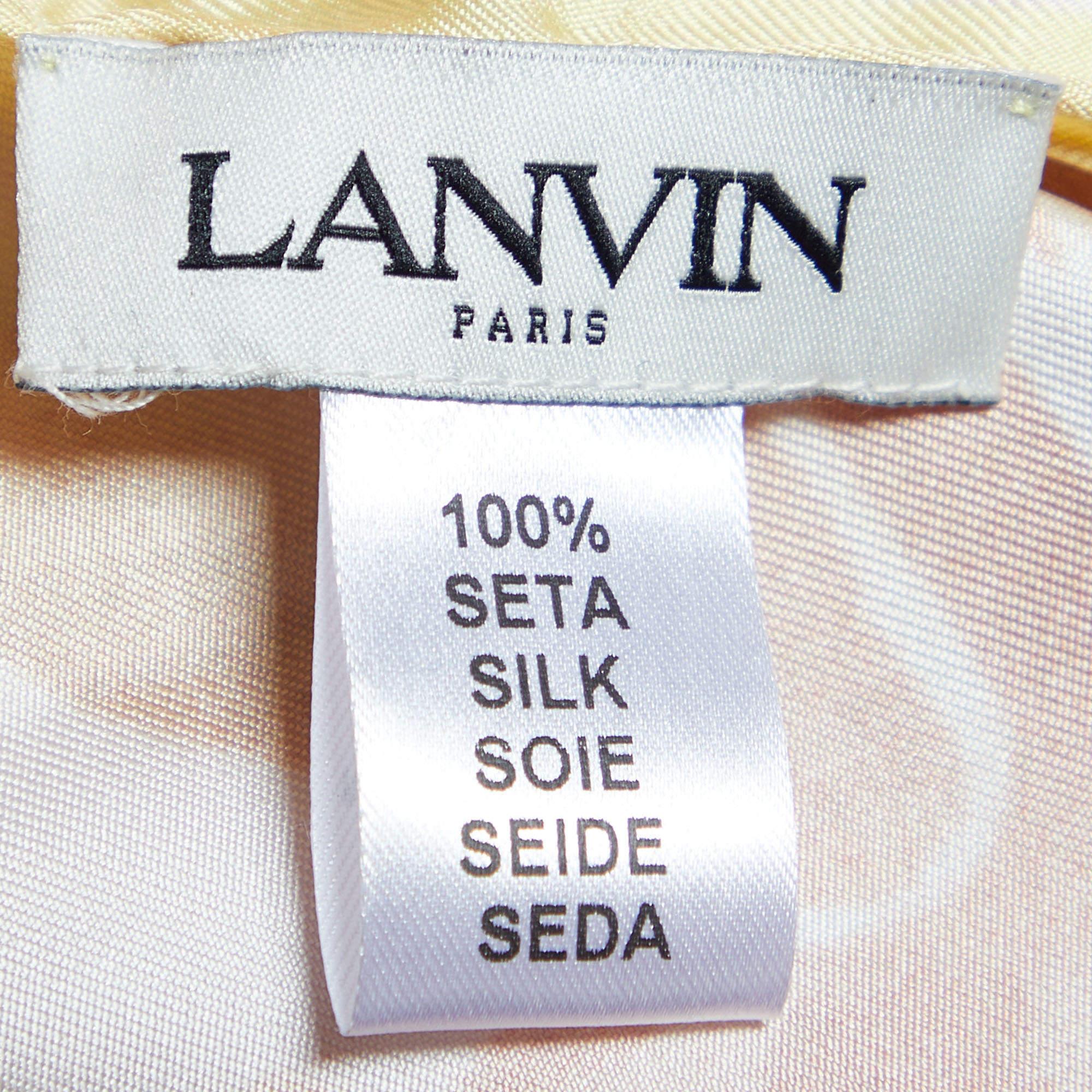 Lanvin Light Pink Apple Bag Printed Silk Square Scarf In Excellent Condition For Sale In Dubai, Al Qouz 2