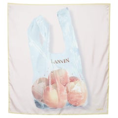 Lanvin - Écharpe carrée en soie imprimée - Sac à pomme rose clair