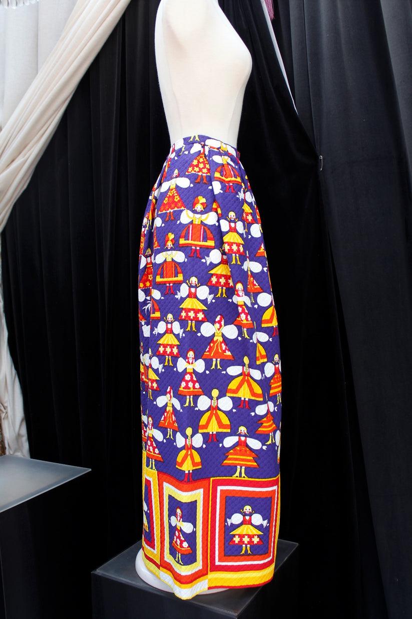 Women's Lanvin Long Cotton Skirt, Size 36FR For Sale