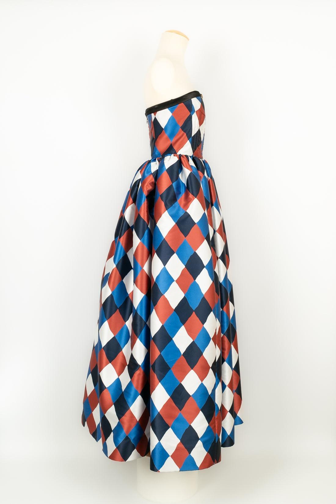 Robe longue Lanvin à motifs arlequins Pour femmes en vente