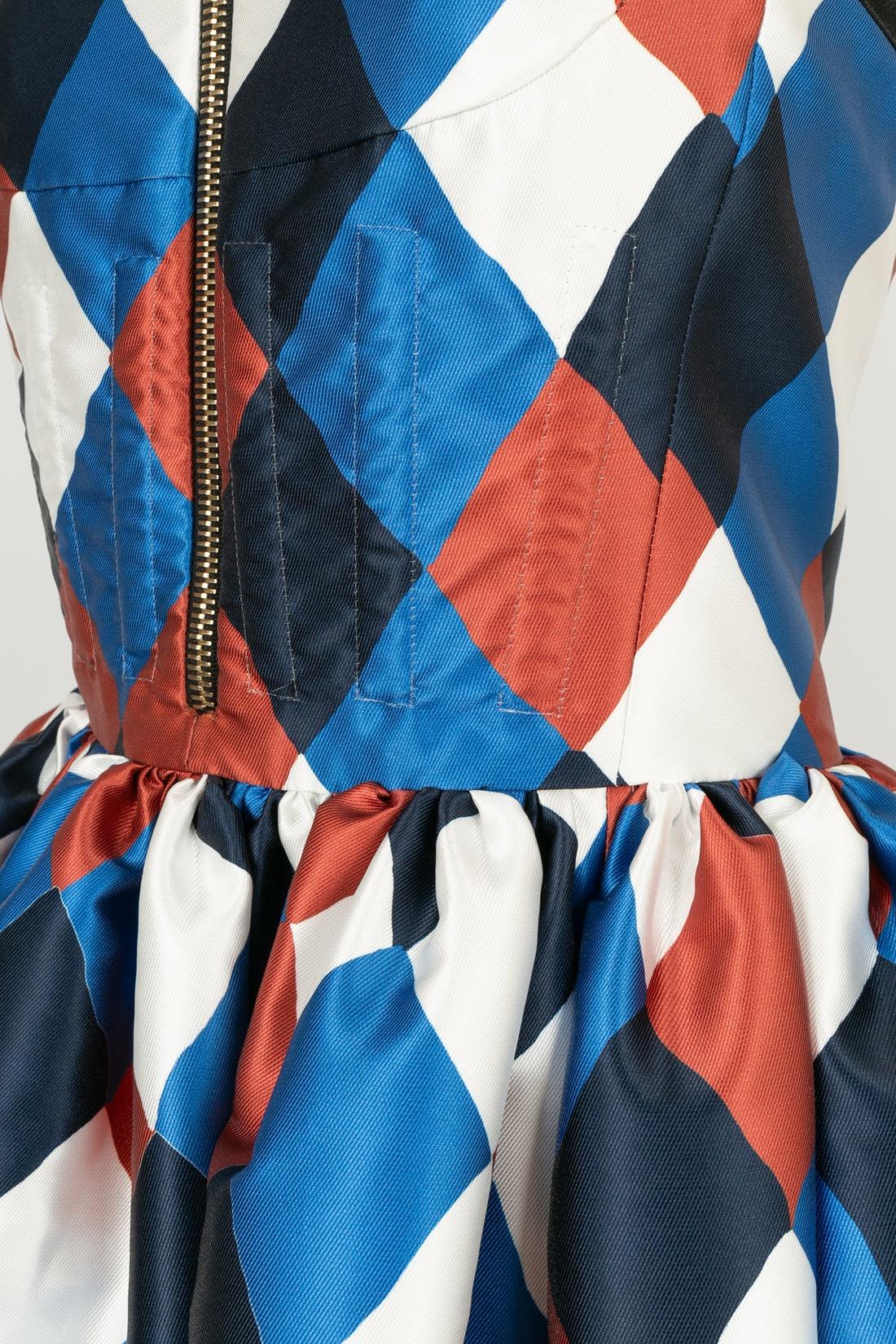 Robe longue Lanvin à motifs arlequins en vente 1