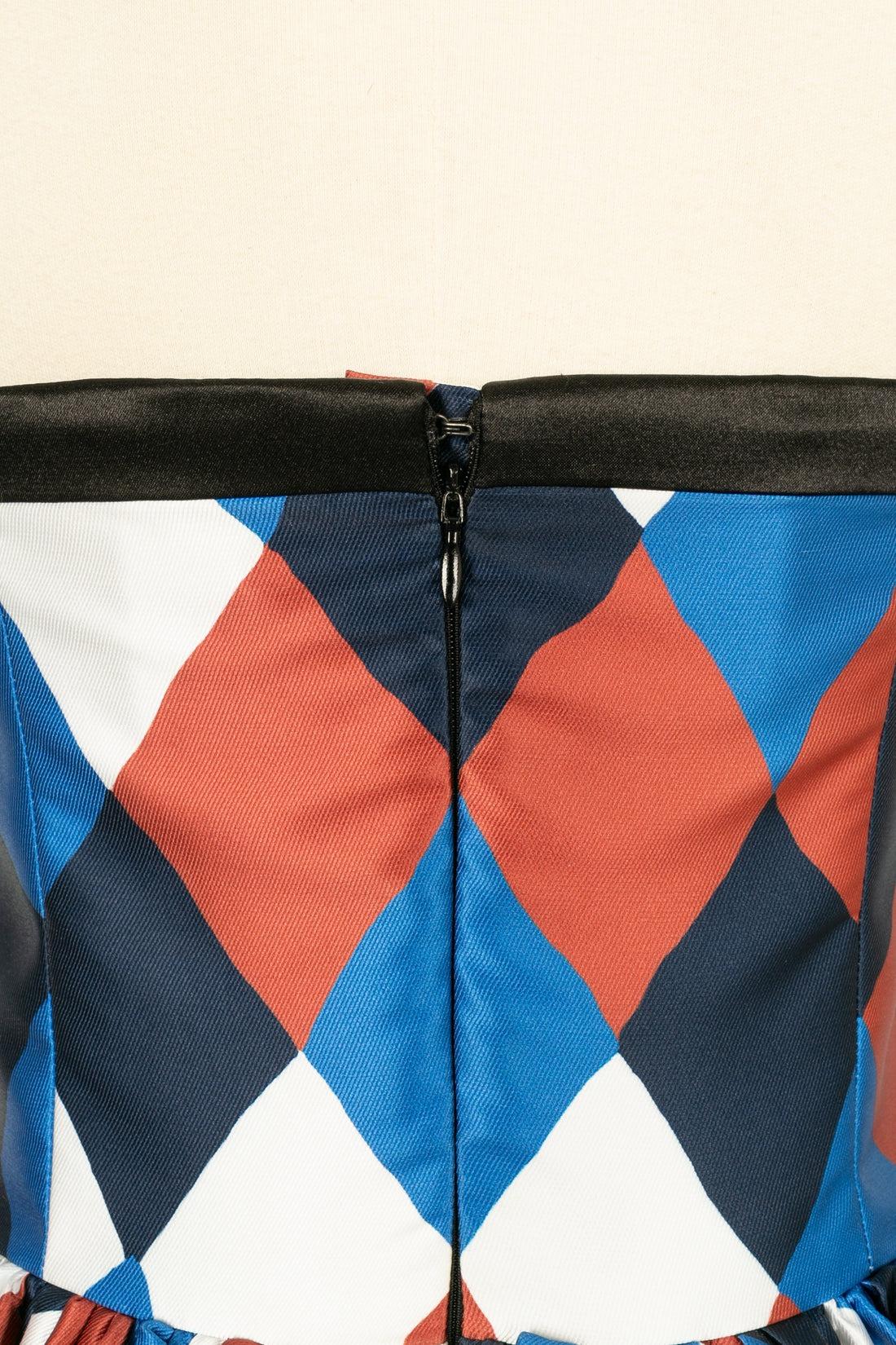 Lanvin Long Dress with Harlequin Patterns 1