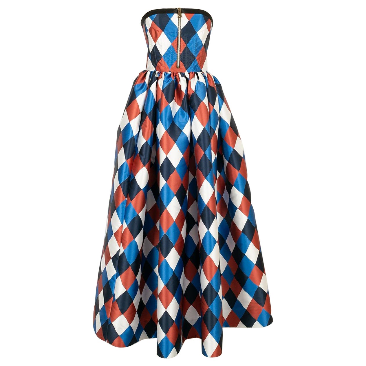 Robe longue Lanvin à motifs arlequins en vente