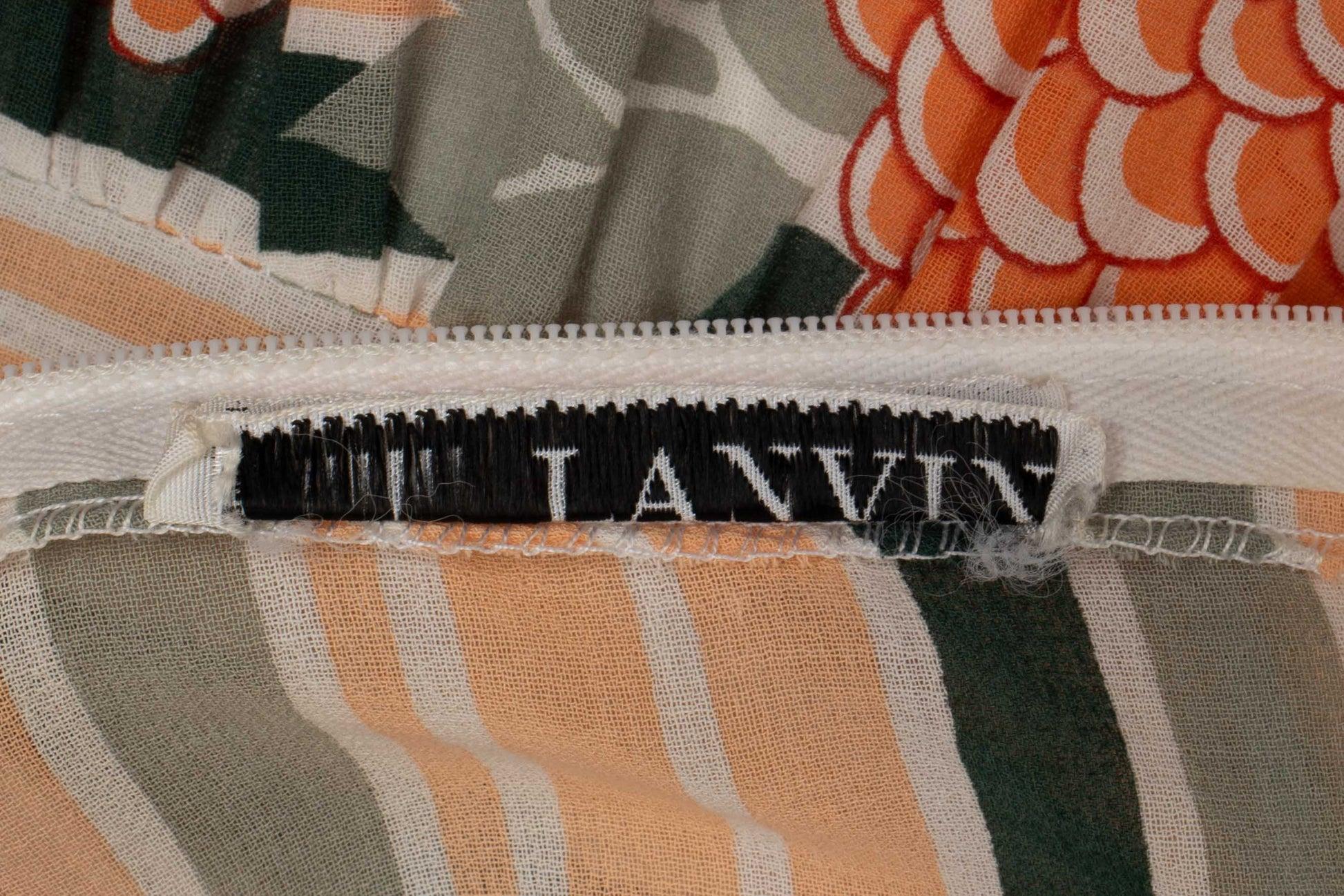 Lanvin Long Pinky-beige and Green Crepe Dress For Sale 3