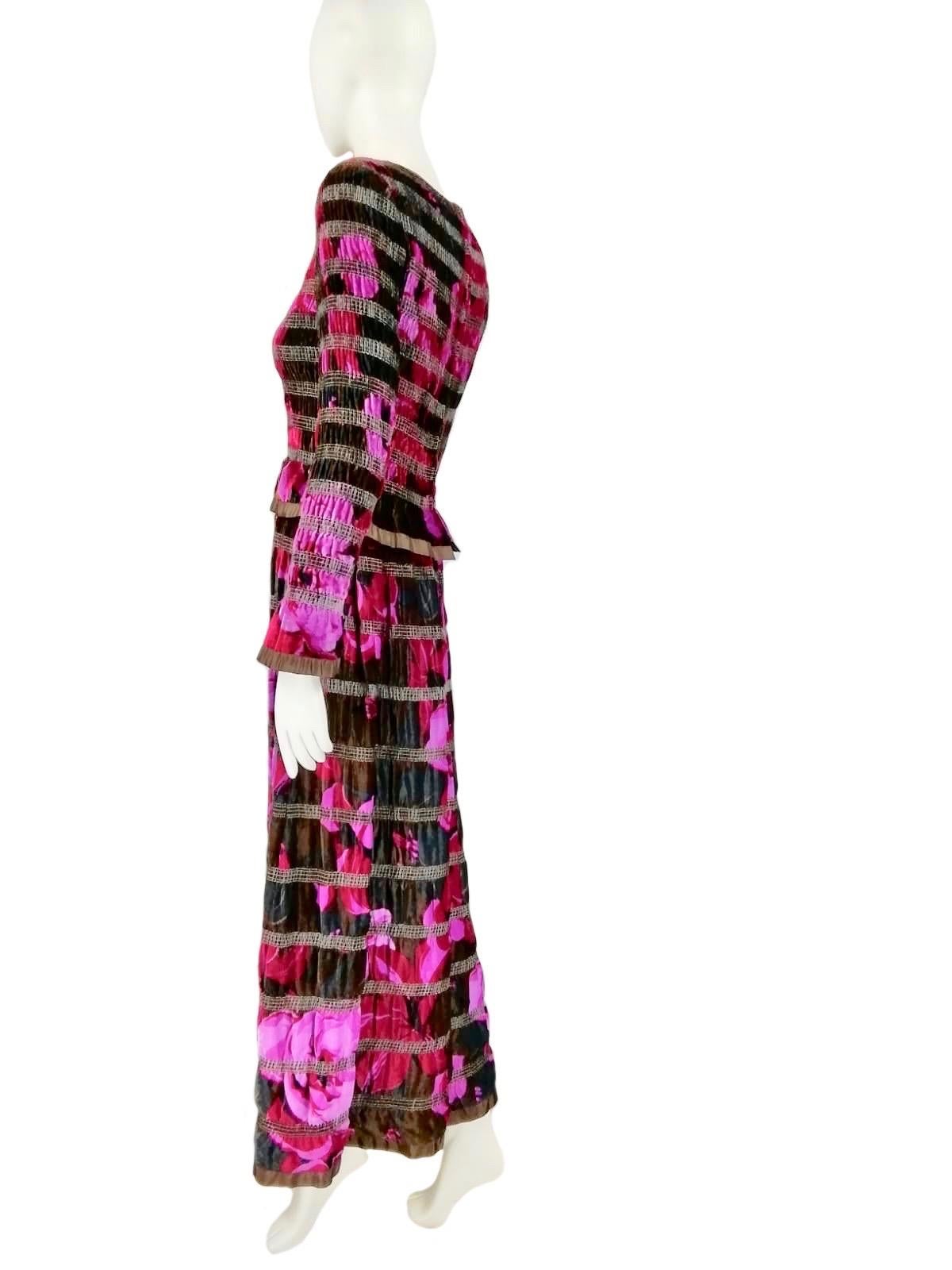 Lanvin long velvet dress  60s/70s For Sale 5