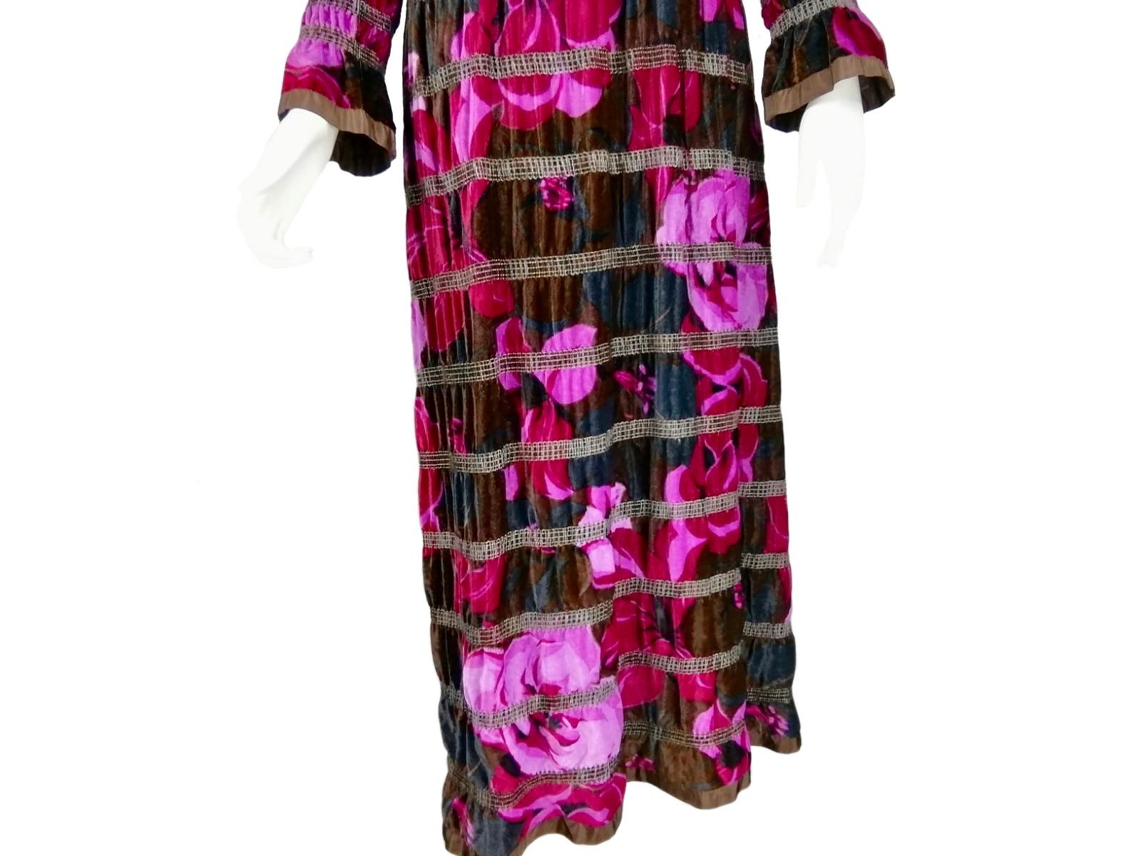 Lanvin - Robe longue en velours  60s/70s Excellent état - En vente à Rubiera, RE