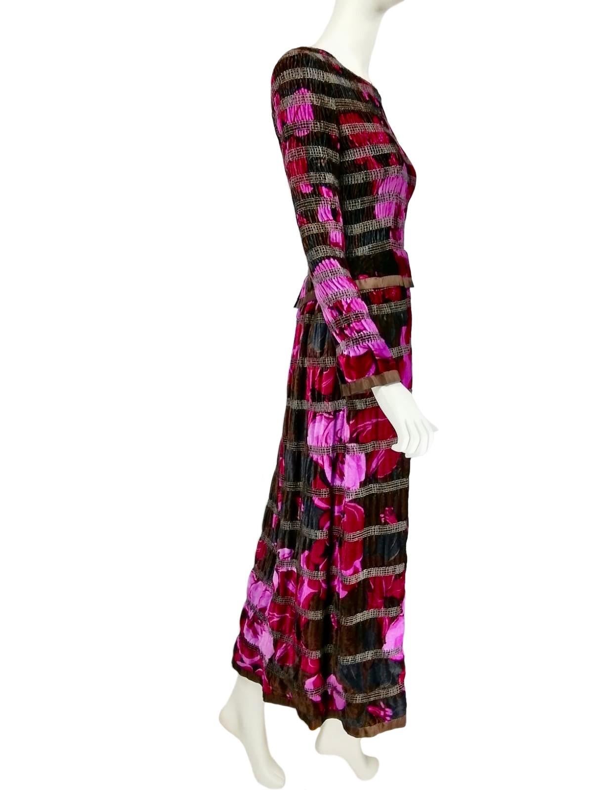 Lanvin - Robe longue en velours  60s/70s en vente 1