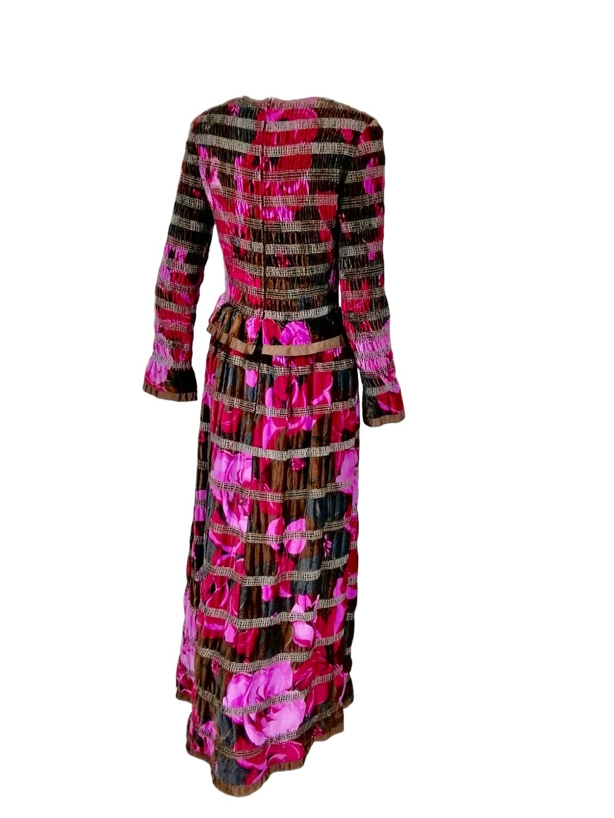 Lanvin long velvet dress  60s/70s For Sale 2