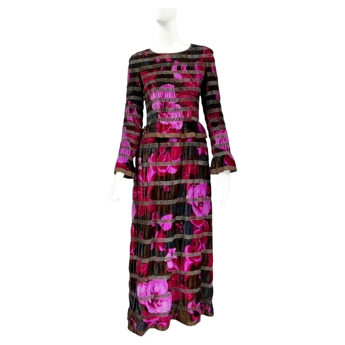 Lanvin long velvet dress  60s/70s For Sale