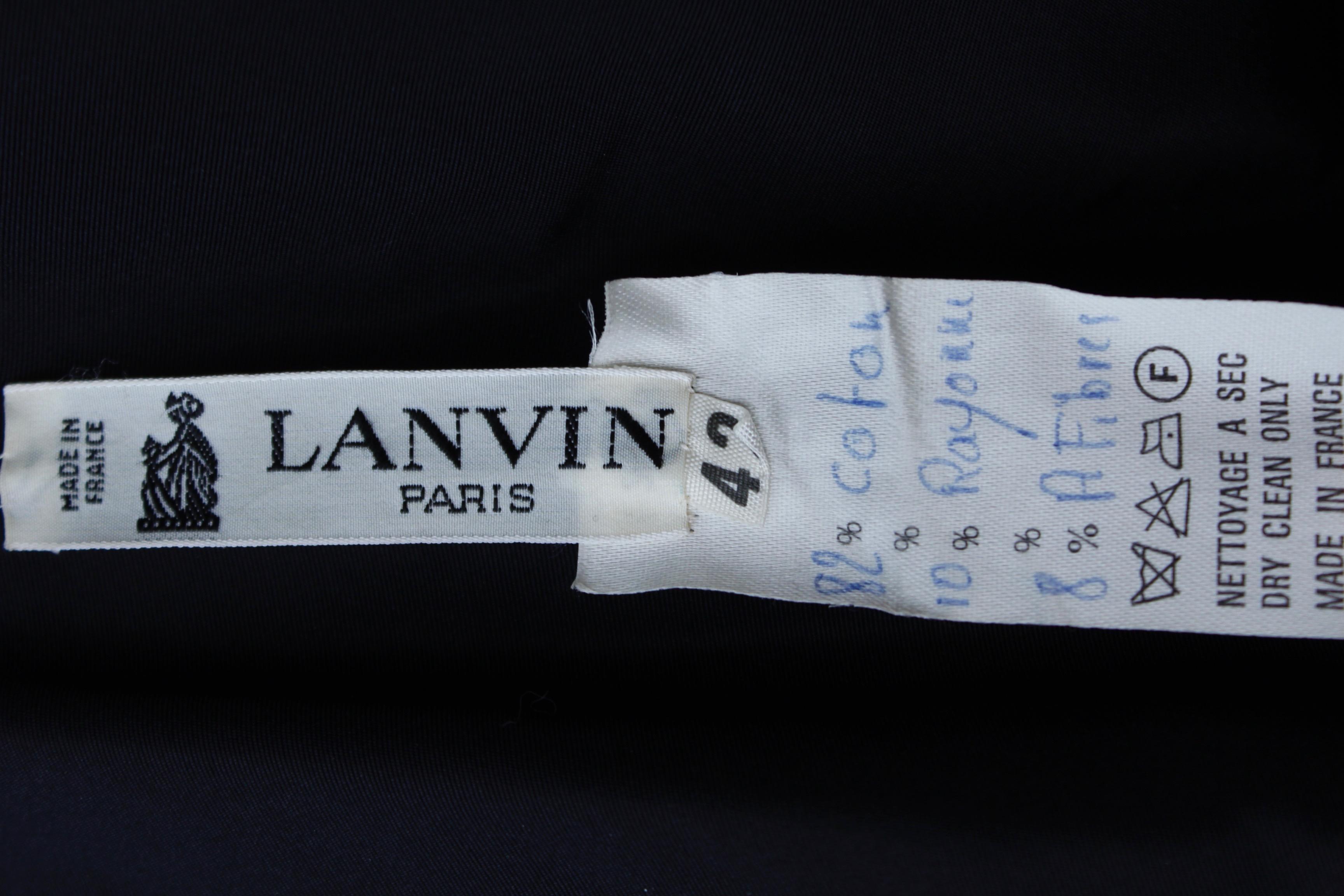 Lanvin lovely ball-shaped dress in black velvet with silvery dots For Sale 5