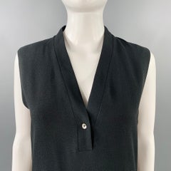 Robe fourreau sans manches LANVIN en mélange d'acétate, couleur noire, taille FR 36