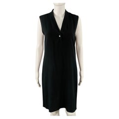 Robe fourreau sans manches LANVIN en mélange d'acétate, couleur noire, taille FR 36