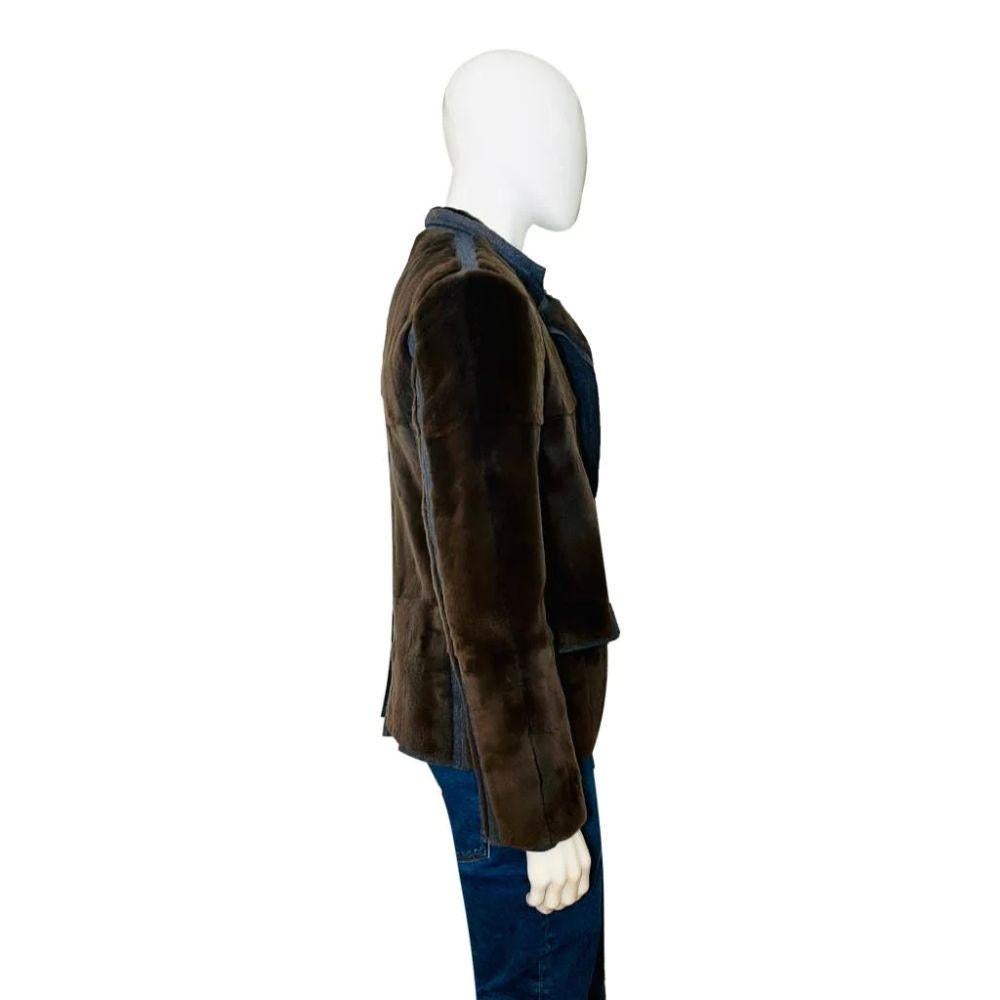 Black Lanvin Marten Fur Jacket Size 50FR For Sale